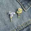 Flower Brooch Simulation Flower Plant Brooch Lily Tulip Sunflower Iris Morning Glory Lotus Clothing Brooch Badge Lapel Pins