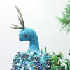 Christmas Decorations Faux Glitter Blue Peacock Ornaments With Tail Feather For Christmas Tree Decorations Garden Decor Yard