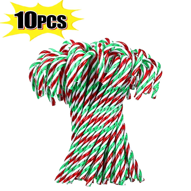 10/20Pcs Christmas Candy Canes Xmas Tree Acrylic Crutch Hanging Pendant Ornaments New Year Party Home Decoration Kids Toy Gifts