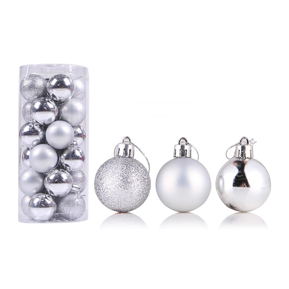 24PCS Christmas Balls Christmas Tree Ornaments Ball Xmas Hanging Tree Pendants Home Party Decor 2025 New Year Gift Noel Navidad