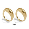 2pcs Punk Hip-hop Chunky Rings for Women Girls Trendy Geometric Circle Stack Gold Plated Ring Minimalist Party Wedding Jewelry