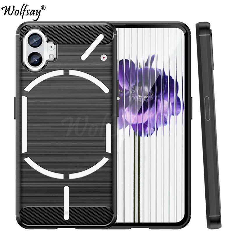 For Nothing Phone 1 Case Bumper Silicone Carbon Fiber Cover For Nothing Phone 1 Phone1 Case For Nothing Phone 1 Case 6.55 inch