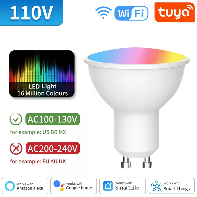 TNCE GU10 Zigbee/Bluetooth/Wifi Smart LED RGB C+W Dimmable Lamps Smart Home APP Control Spotlight Bulb For Alexa Google Home