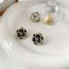 fashion women simple flower earrings elegant classic feminie camellia studs