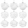 3pcs/Box Christmas Tree Ornaments White Glitter Petal Shape Balls Foam Snow Ball Christmas Pendants New Year Home Hanging Decor