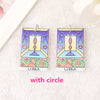 12Pcs 38*25MM Constellations Tarot Card Charms Magical Divination Crafts Acrylic Board Jewelry Necklace DIY Accessories