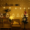 Christmas LED Light Snowflake Santa Deer Hanging Sucker Lamp Window Ornaments Decoration for Home Navidad 2023 New Year Decor