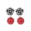 fashion women simple flower earrings elegant classic feminie camellia studs