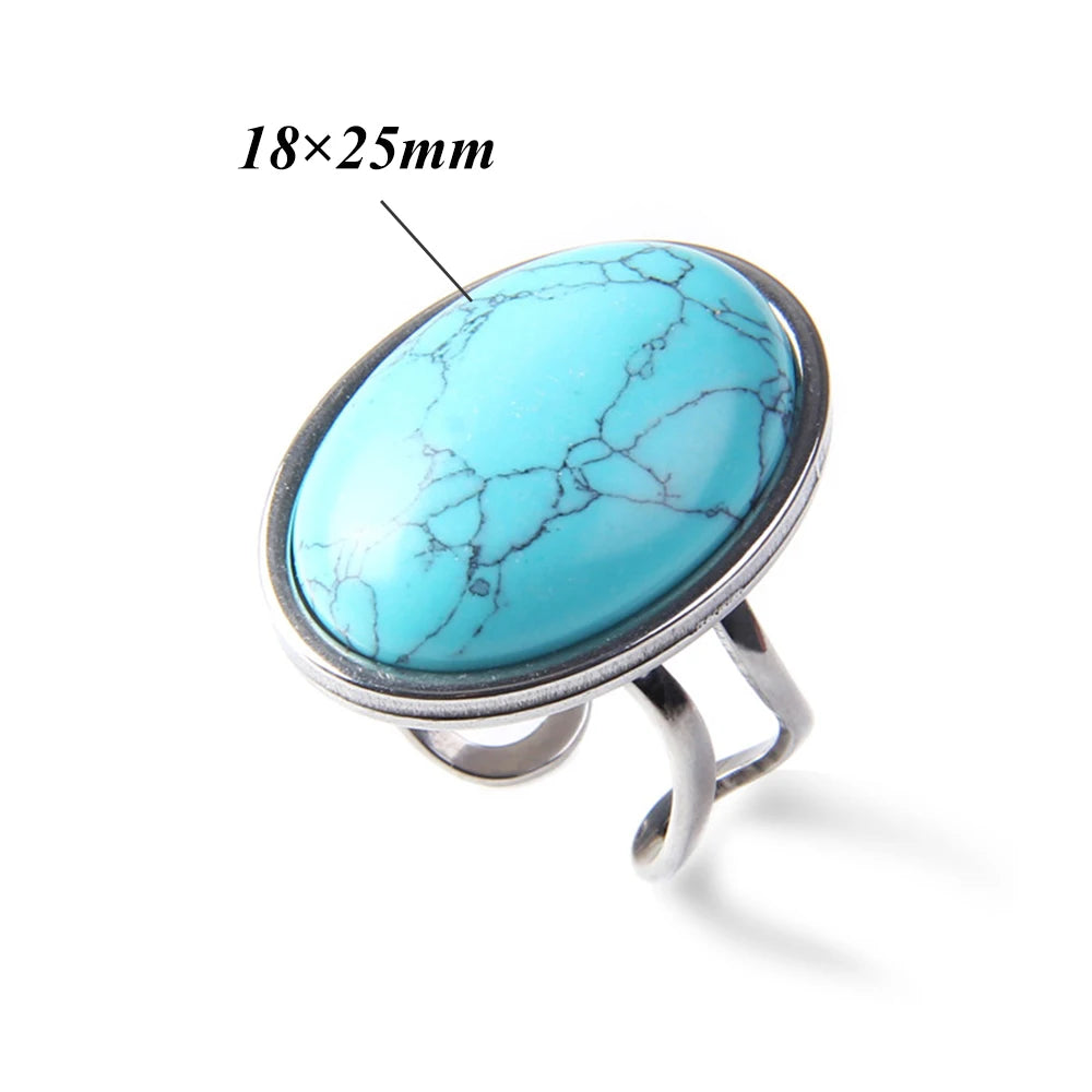 Fashion Female Finger Ring Pink Agat Quartzs Tiger Eye Rings Silver Color Simple Energy Yoga Ring for Women Girls Jewelry Gift