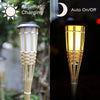 Solar Lamps LED Flame Effect Lamp Handcraft Bamboo Waterproof Garden Lighting Lawn Torches Yard Landscape Outdoor Light