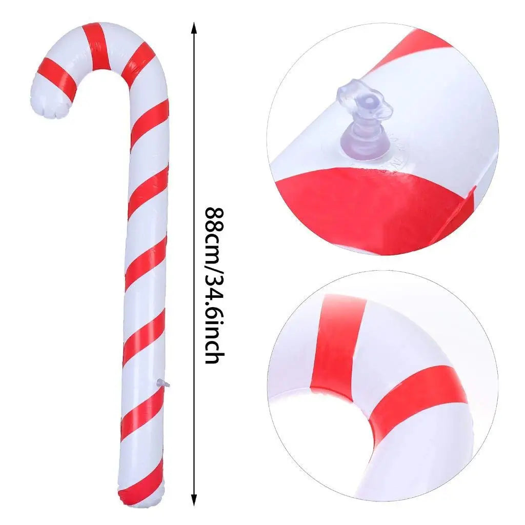 90CM Inflatable Christmas Candy Canes Inflatable Candy Sticks for Christmas Indoor Outdoor Decoration 2023 New Year Party Favors