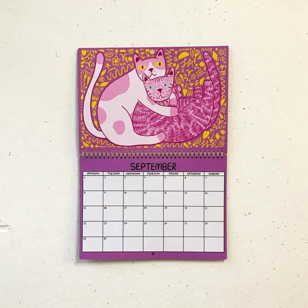 Cat Daily Scheduler 2025 Organizing Daily Scheduler Flipping Calendar For Classroom Wall Planner For Meditations Reflections