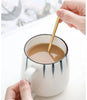 500ml Ceramic Mug With Spoon Japanese Hand Painted Style Breakfast Cups Office Home Teacup Water Cup Drinkware Gifts