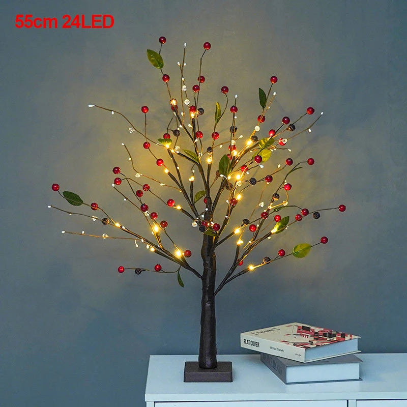 Hot Easter Tree With 24/144 Led Lights White Light Up Mini Twig Tree Lamp Decorations For Hanging Christmas Festival Ornaments