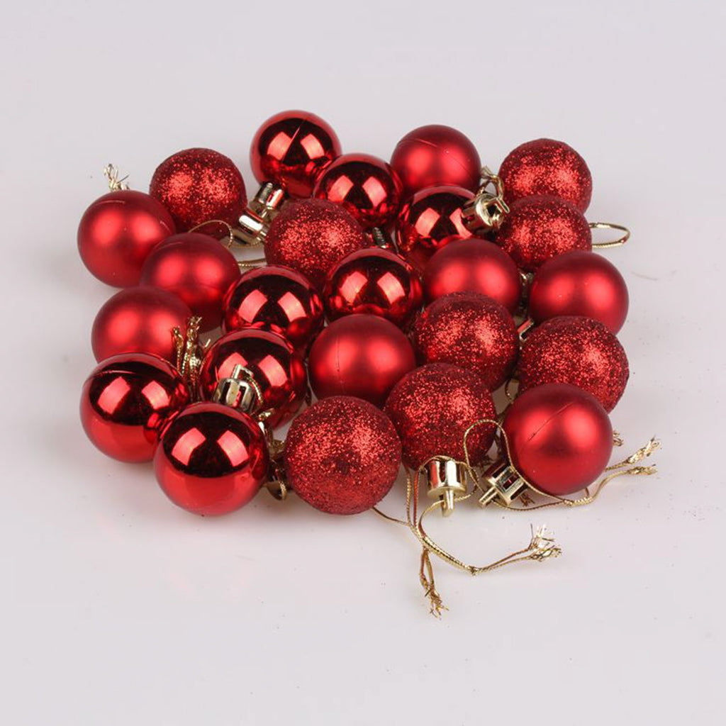 3cm 24PCS Gold Sliver Red Christmas Ball Ornaments 2023 New Year Party Small Baubles Xmas Tree Pendants Merry Christmas Decor