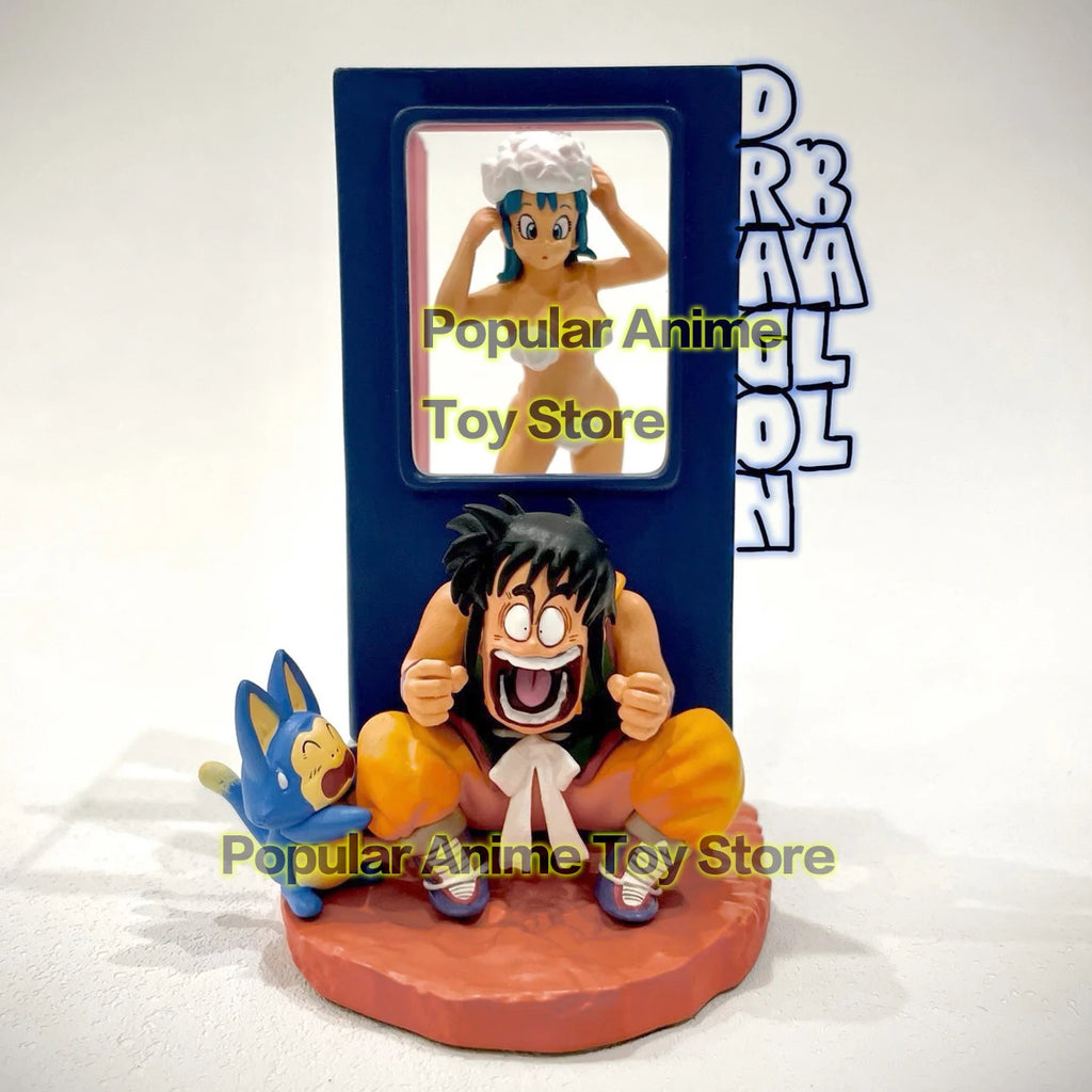 9cm/3.54in Anime Dragon Ball Z Figure Yamcha and Bulma Figure PVC Statue Collectible Model Toys Gifts