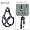 A set of plaid reflective chest and harness set for small and medium-sized dogs to go out for a walk and a lead rope for cats an