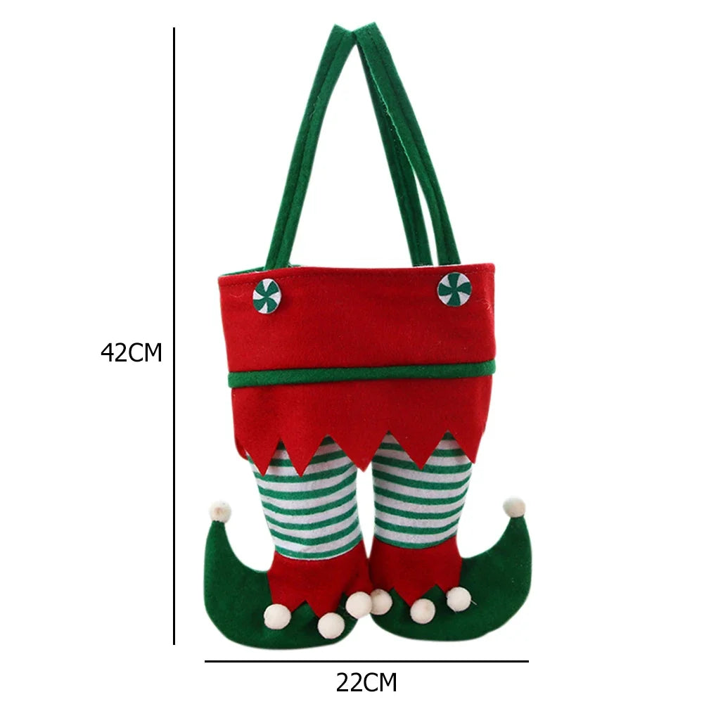 10-1pcs Christmas Candy Bags Santa Gift Bag Christmas Decorations 2023 Navidad Xmas Gift Bags Cristmas Candy Bags Velvet Bags