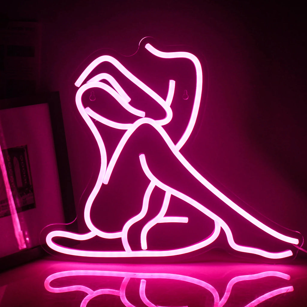 Sexy Lady Neon Sign Woman Body Pink Led Lights USB Powered Wall Light Up Signf For Home Bedroom Party Bar Night Club Room Decor