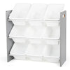 Grey/White Toy Organizer, 9 Bin Storage, 24" Tall， Closet Organizer ， Storage Box