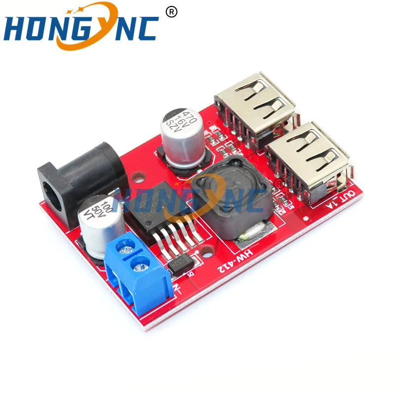 LM2596S DC 6V-40V 9V 12V 24V 36V To 5V 3A Double USB Charge DC-DC Step-down Converter Module For Vehicle Charger LM2596 Dual USB