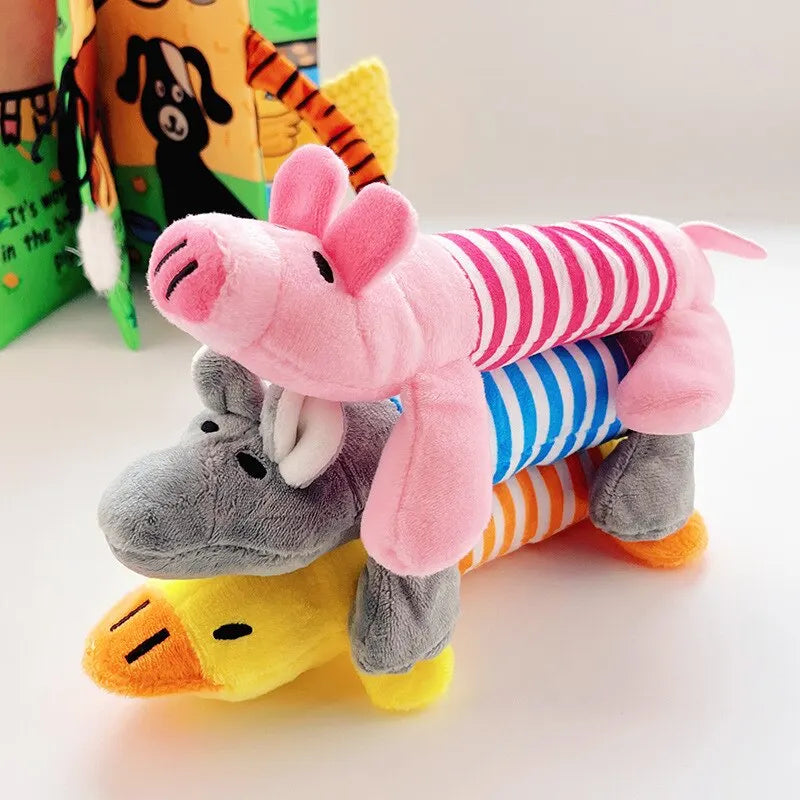 Molar Dog Toy Plush Supplies Fit For All Puppy Pet Squeak Chew Toy Funny Durable Chew Elephant Duck Pig Toy Pets Supplies