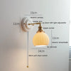 IWHD Nordic Modern Ceramic LED Wall Lamp Sconce Pull Chain Switch Beside Bedroom Bathroom Mirror Stair Light Applique Murale