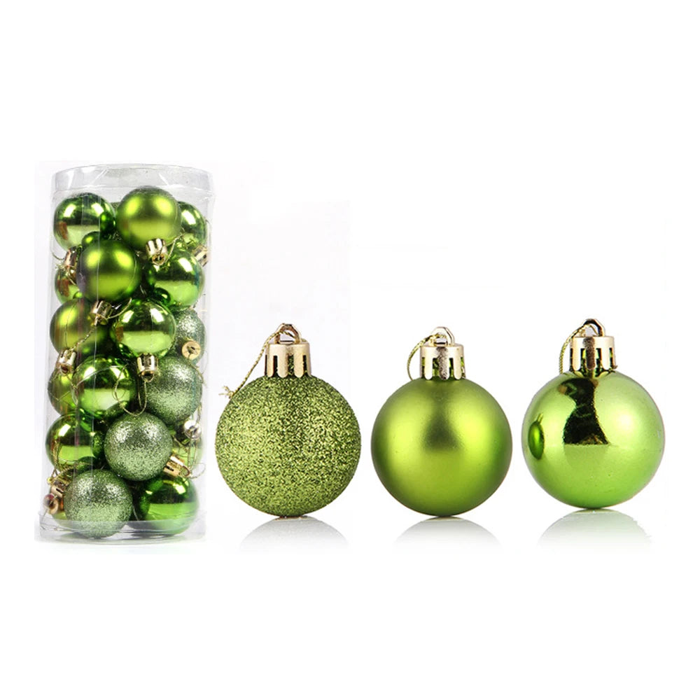 24PCS Christmas Balls Christmas Tree Ornaments Ball Xmas Hanging Tree Pendants Home Party Decor 2025 New Year Gift Noel Navidad