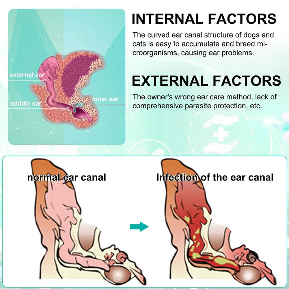 50ml Pet Ear Cleaner Cat Dog Ear Cleaner Ear Wax Remover Pet Cleaning Dog Yeast Infection Solution Cat Ear Solution Cleaner T3B8
