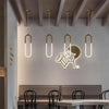 Gold Hanging Ring Pendant Lights Warm White LED Hanging Lamp Restaurant Bar Cafe Lighting U Shape Pendant Lamp