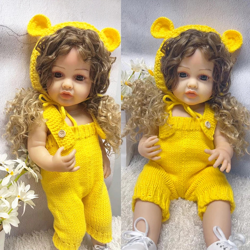 55cm Reborn Baby Doll  Full Body Silicone Waterproof Toddler 22 inch Girl Doll Princess Lifelike Sof Touch Toy Christmas Gift