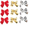 Christmas Tree Pendants 12Pcs Christmas Bow Tie Ornaments Tree Decoration Baubles New Year XMAS Hanging Home Decorations