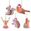 Squirrel Rabbit Bird Elk Hedgehog Pendant Christmas Tree Hanging Animal Ornaments Home Party Decoration 2025 New Year Navidad