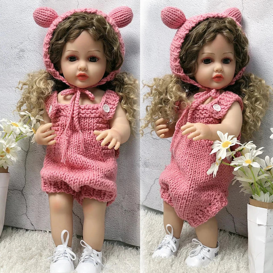 55cm Reborn Baby Doll  Full Body Silicone Waterproof Toddler 22 inch Girl Doll Princess Lifelike Sof Touch Toy Christmas Gift