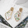 Colorful Dried Flower Earring Unique Epoxy Resin Pressed Flower Earring Women Natural Floral Geometric Boho Earring Wholesale