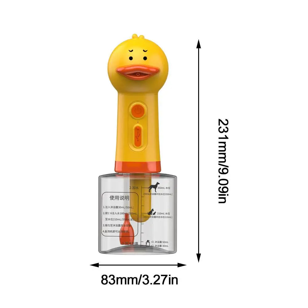 Yellow Duck Foam Pet Cleaning Machine Automatic Soap Dispenser For Cat Dog Smart Bathroom Liquid Soap Shampoo Cleaning Pet