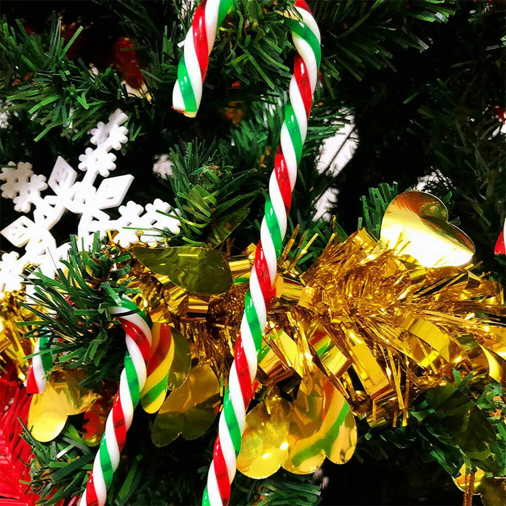 10/20Pcs Christmas Candy Canes Xmas Tree Acrylic Crutch Hanging Pendant Ornaments New Year Party Home Decoration Kids Toy Gifts