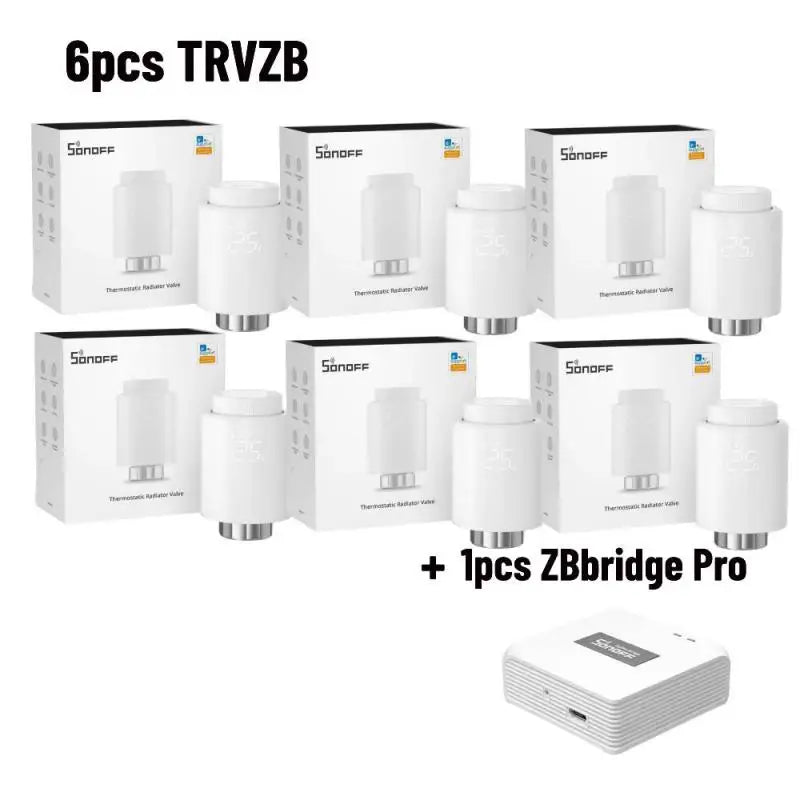 SONOFF TRVZB Zigbee Thermostatic Radiator Valve TRVs Smart Quiet TRV Temperature Control System Support Alexa ZHA MQTT Ewelink