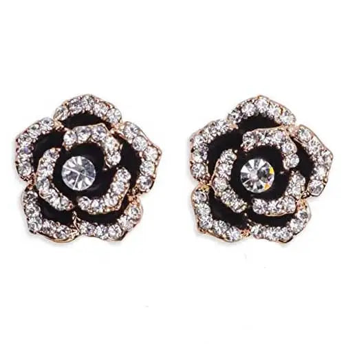 fashion women simple flower earrings elegant classic feminie camellia studs