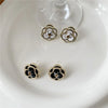 fashion women simple flower earrings elegant classic feminie camellia studs