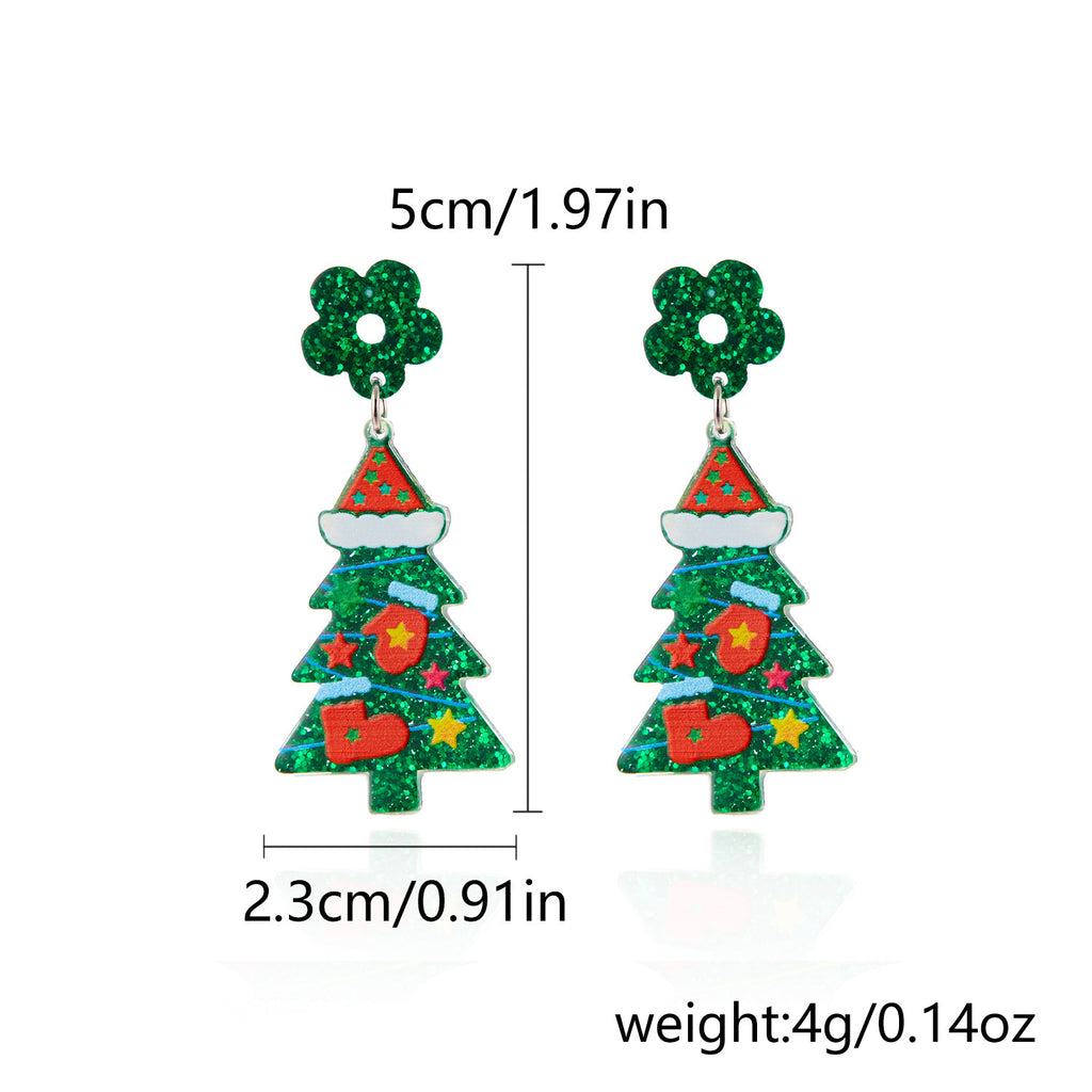 Women's Fashion Acrylic Printing Christmas Earrings