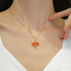 Red Maple Leaf Light Luxury Bone Chain Titanium Steel Necklace